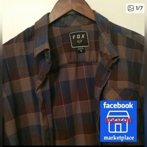 Fox Men's Plaid Shirt - Blue and Brown